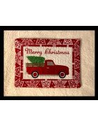 In Hoop Christmas Truck Mug Rug