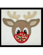 Masked Reindeer Applique