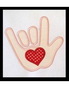 Applique hand Heart