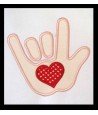 Applique hand Heart