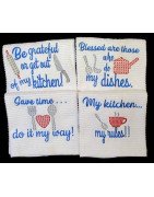 Kitchen Towel Saying Set Mixed