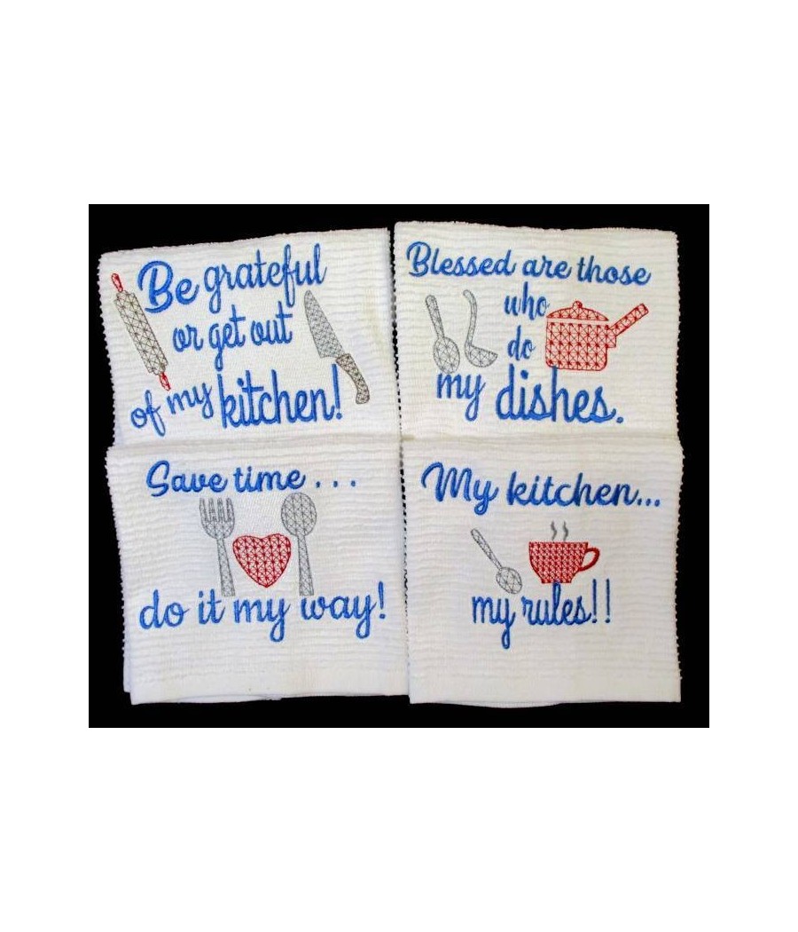 Kitchen Towel Saying Set Mixed