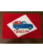 In Hoop With Love Truck Mug Rug
