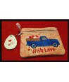 In Hoop Lined Zipper Tote With Love Truck