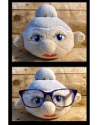 In Hoop Old Woman Head to Hold Glasses