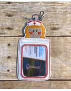 In Hoop Badge Holder Nurse Head