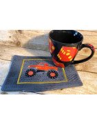 In Hoop Monster Truck Mug Rug