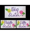 Sister Roses Applique Saying
