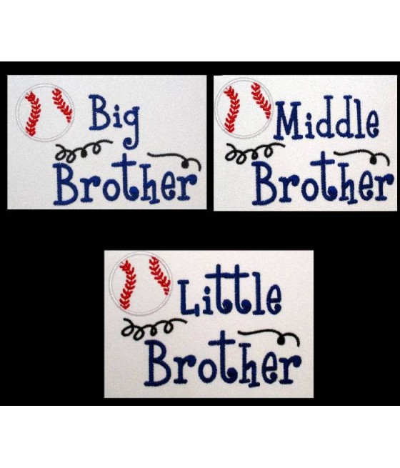 Brother Baseball Applique Saying Design
