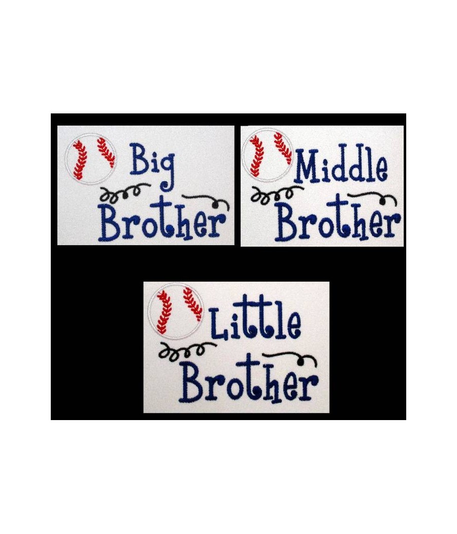 Brother Baseball Applique Saying Design