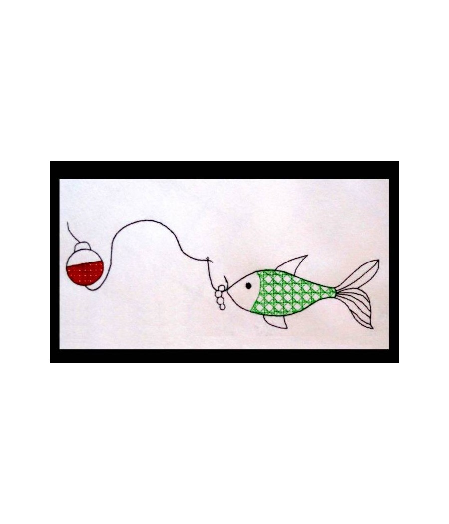 Line Art Bobber and Fish