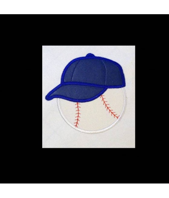 Baseball With Hat Applique