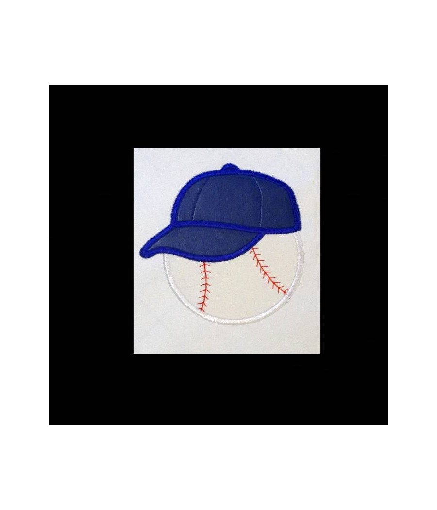 Baseball With Hat Applique