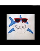 Applique Shark with Glasses