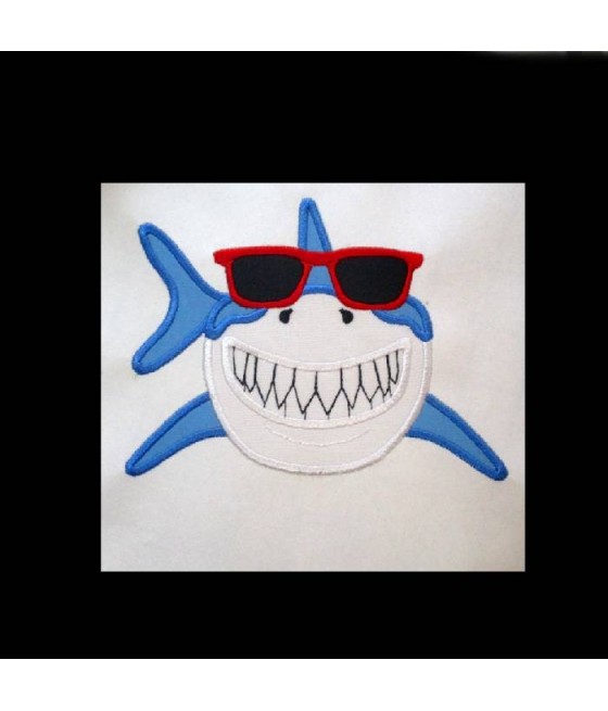 Applique Shark with Glasses