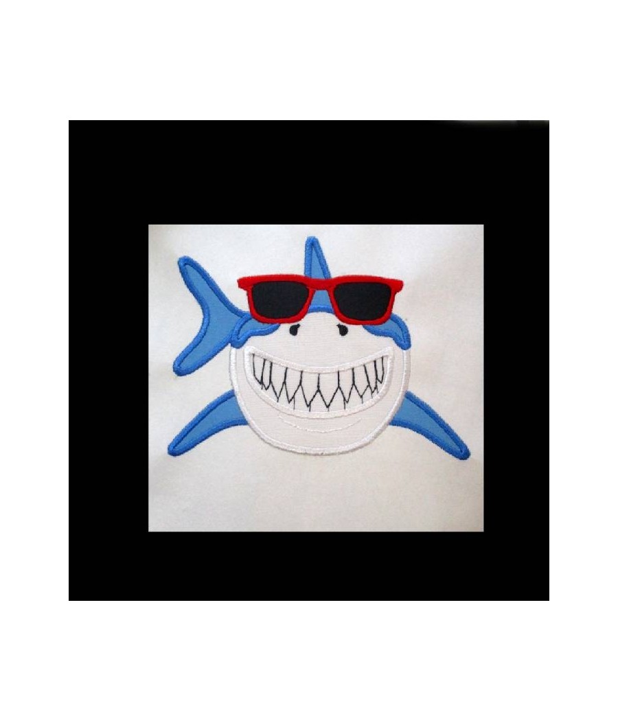 Applique Shark with Glasses