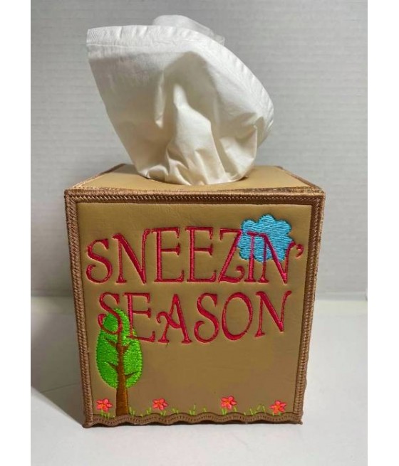 In Hoop Tissue Box Cover Sneezin Season