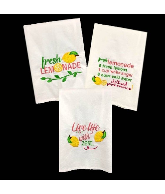 Lemon Kitchen Towel Saying Set