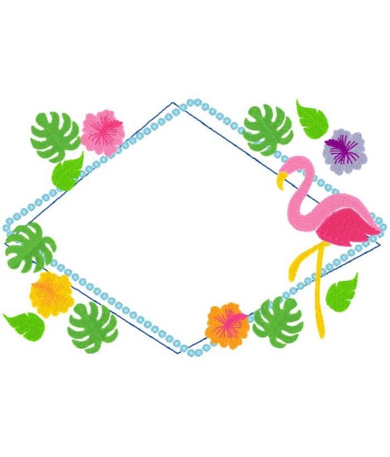 Monogram Frame Flamingo