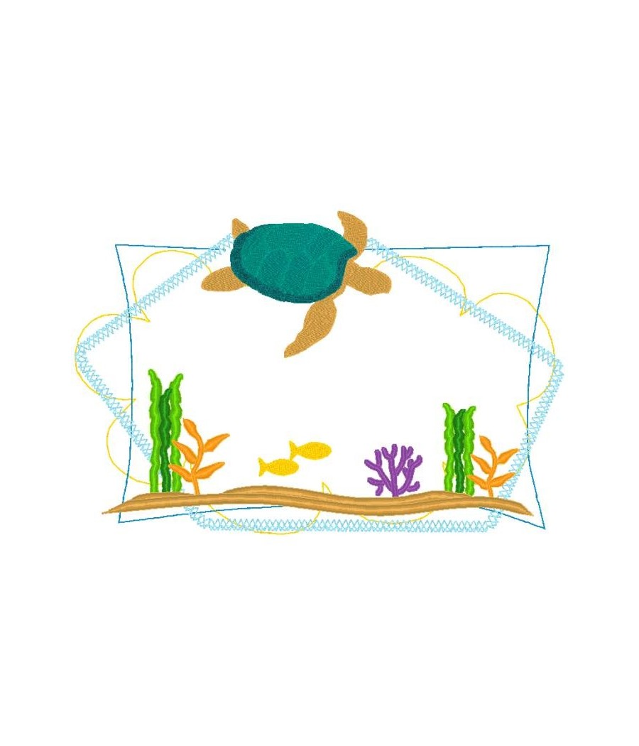 Monogram Frame Sea Turtle