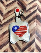 In Hoop Hand Sanitizer Holder Red White Blue Heart