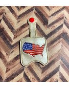 In Hoop Hand Sanitizer Holder Red White Blue USA