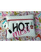 In Hoop Hot Mess Vinyl Zipper Tote