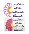 Half Flower Bloomed Applique Saying