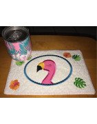 In Hoop Flamingo Mug Rug