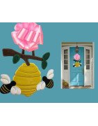 In Hoop Bee Hive Door Hanger