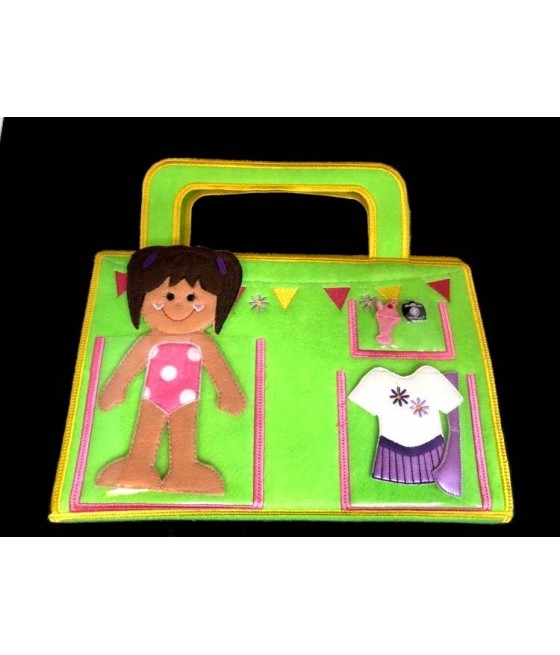 In Hoop Flat Doll Case With Camper and Doll