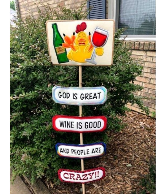 In Hoop Wine Is Good Yard Sign