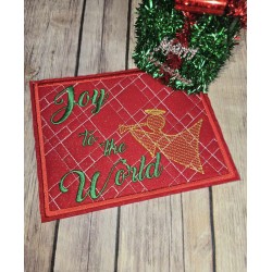 In Hoop Joy to the World Mug Rug