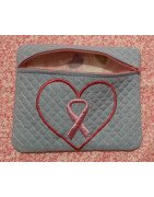 In Hoop Cancer Heart Fully Lined Zipper Bag