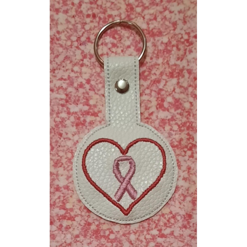 In Hoop Key Fob Cancer Heart