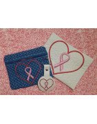 In Hoop Wholecloth Cancer Heart Mug Rug
