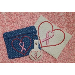 In Hoop Wholecloth Cancer Heart Mug Rug