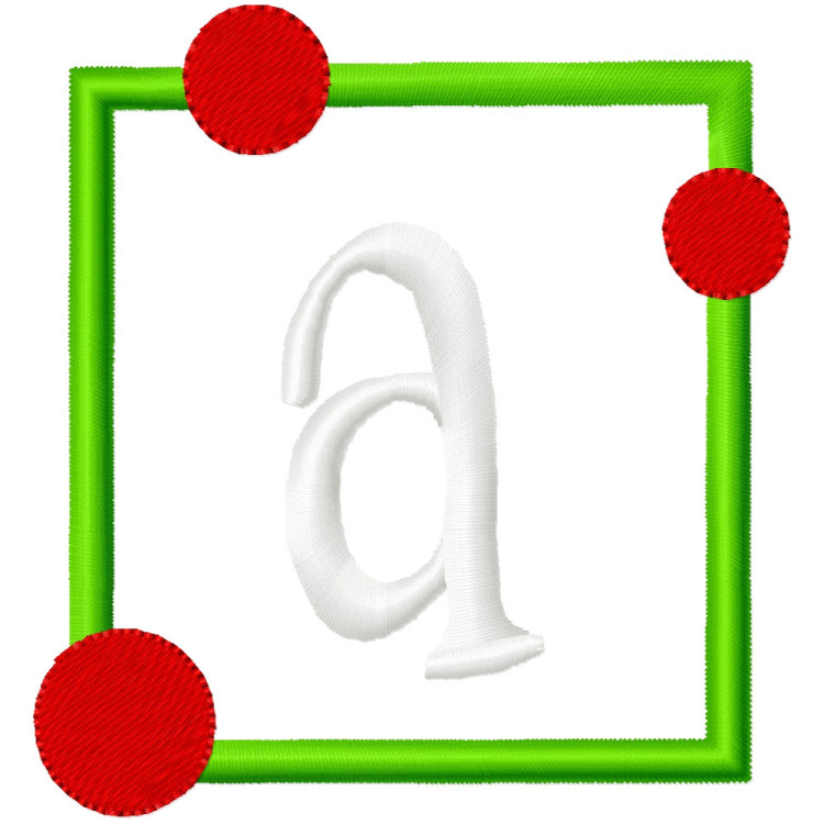Specialty Applique Square with Dots Font