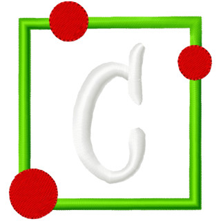 Specialty Applique Square with Dots Font