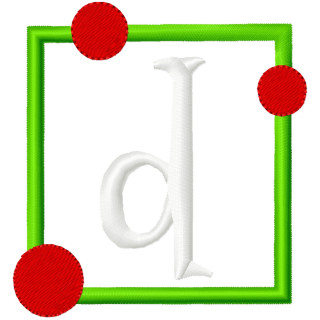 Specialty Applique Square with Dots Font