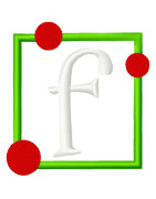 Specialty Applique Square with Dots Font