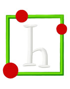 Specialty Applique Square with Dots Font