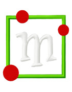 Specialty Applique Square with Dots Font