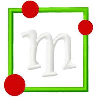 Specialty Applique Square with Dots Font