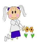 black-outline-girl-flowers