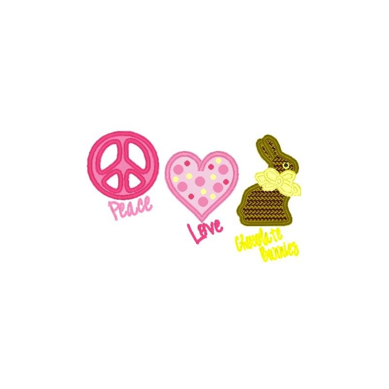 Love Peace Chocolate Bunny