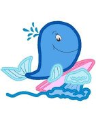 Surfing Whale Girl