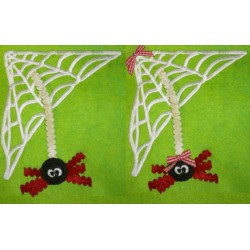 Rick Rack Spider Web with hanging Spider