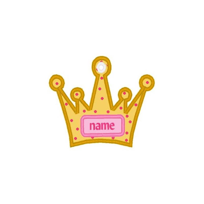 In Hoop Applique Crown Tag