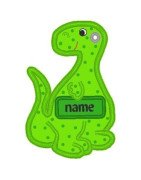In Hoop Applique Dinosaur Tag